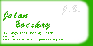 jolan bocskay business card